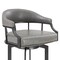 Armen Living Pharaoh Swivel 26" Mineral Finish and Gray Faux Leather Bar Stool 721535743353 - alternate 2